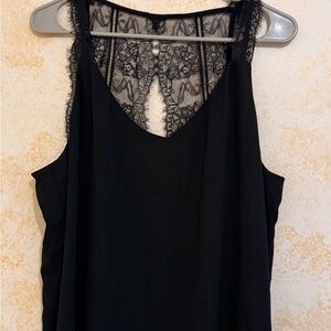 LOFT Black Lace Detail Top